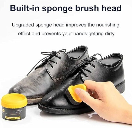 Fusiongadgetspk premium shoe glow polish bottle with applicator brush for shining and polishing leather shoes.
