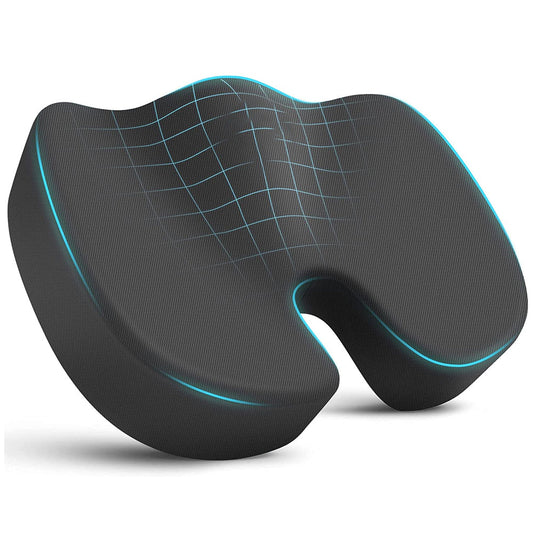 Universal car and chair seat cushion by FusionGadgetsPK, featuring plush, ergonomic design for added comfort and support.